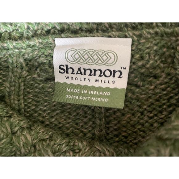 Shannon Woolen Mills Green Cable Knit Merino Turtleneck Sweater Size XS S-Small - Picture 6 of 7